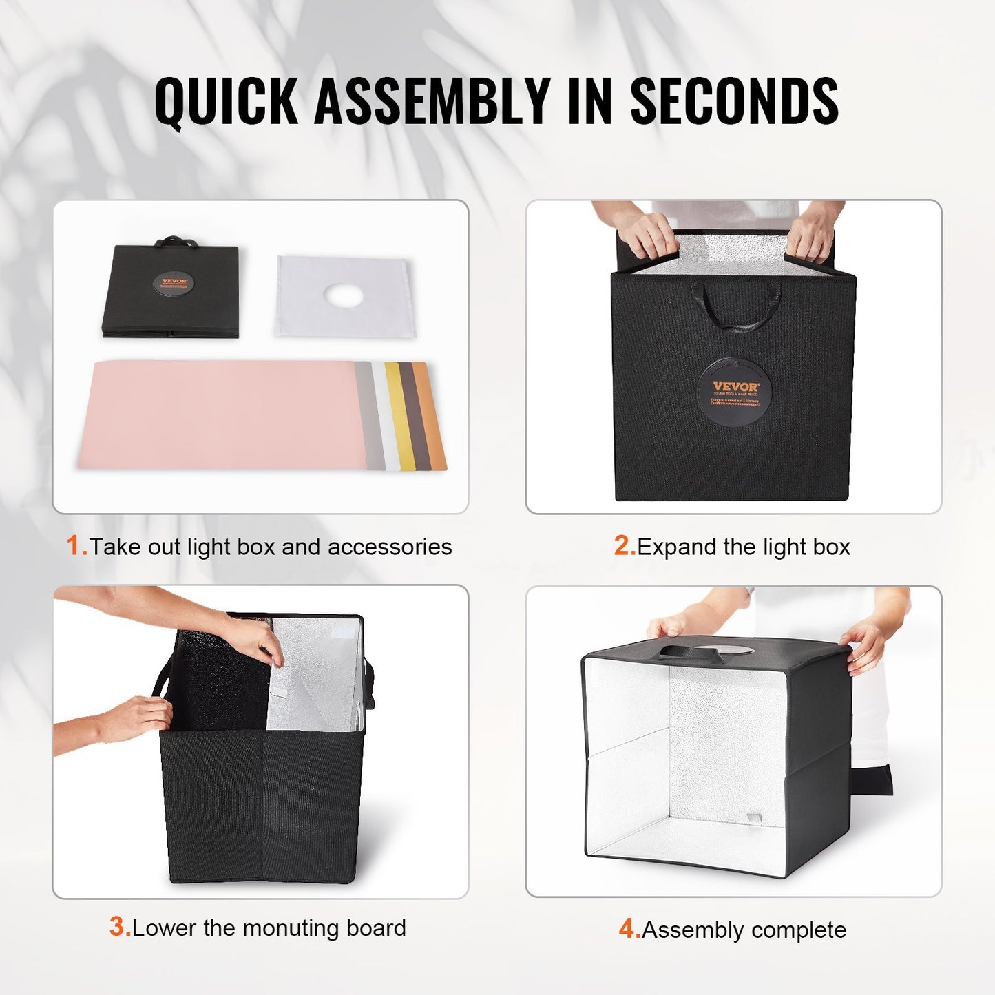 VEVOR Photo Studio Light Box 3000-5600K 6 Double-Sided Color Backdrops