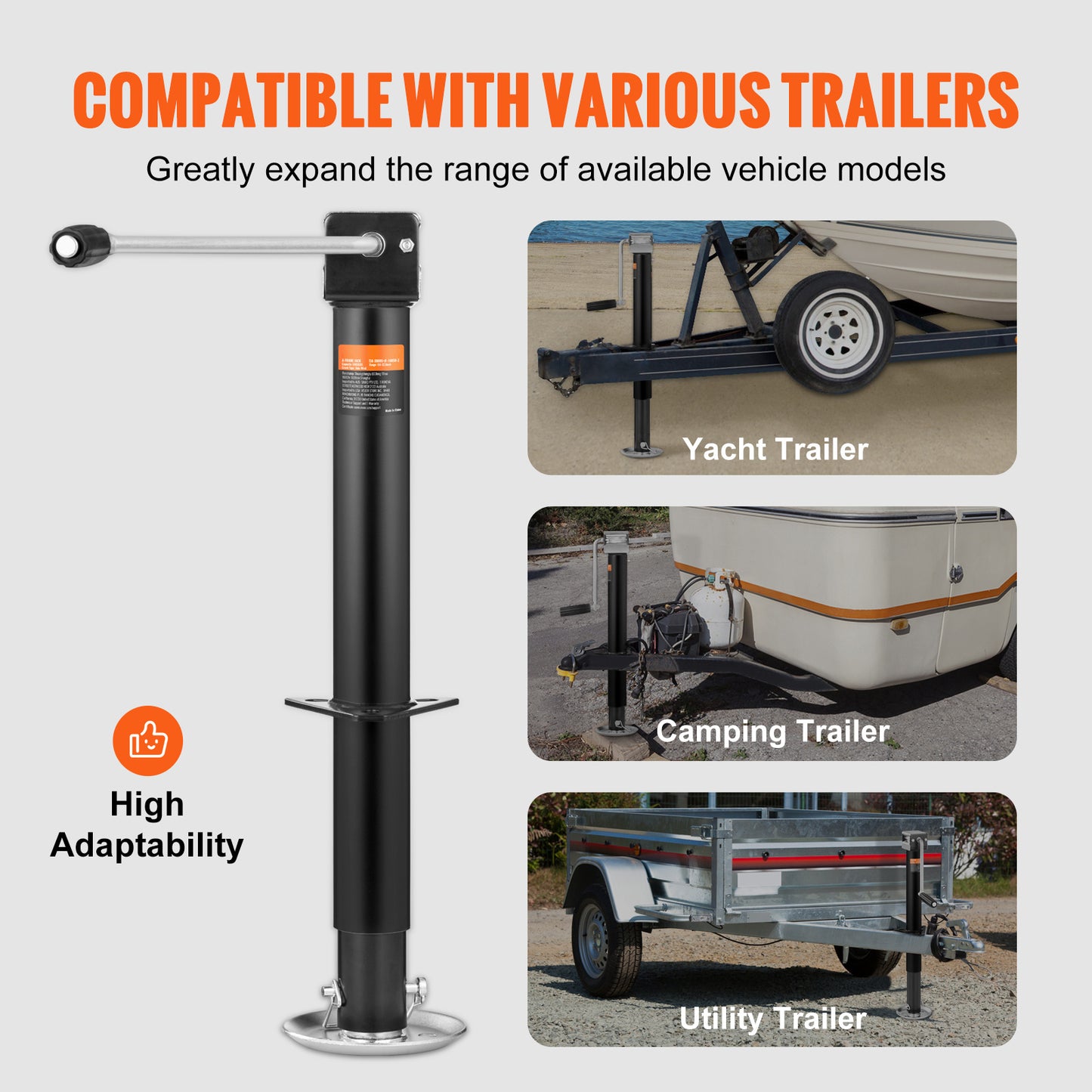 VEVOR Trailer Jack, Trailer Tongue Jack A Frame Bolt On Weight Capacity 5000 Lb, Trailer Jack Stand With Handle For Lifting RV Trailer, Horse Trailer, Utility Trailer, Yacht Trailer