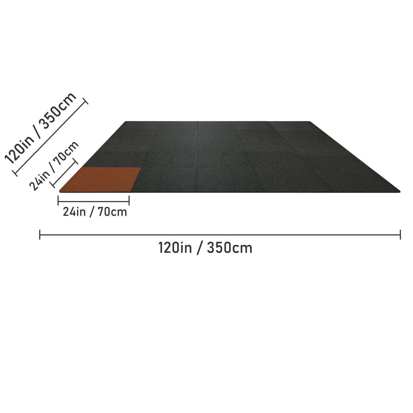 VEVOR 25 PCS Thick Gym Floor Mats, EVA Foam & Rubber Top Interlocking Workout Floor Mats With. Ft Coverage, Waterproof Exercise Puzzle Flooring For Gym, Home, Garage, Basement