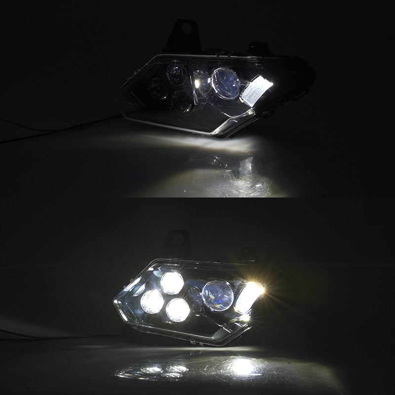 Black LED Front Light Headlight For ATV Can Am Maverick X3 2017 2018