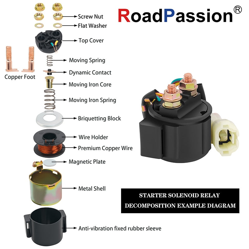 Road Passion High Quality Motorcycle Starter Relay For Honda TRX250TM TRX250TE FourTrax Recon TRX250 TRX 250 TM TE ES