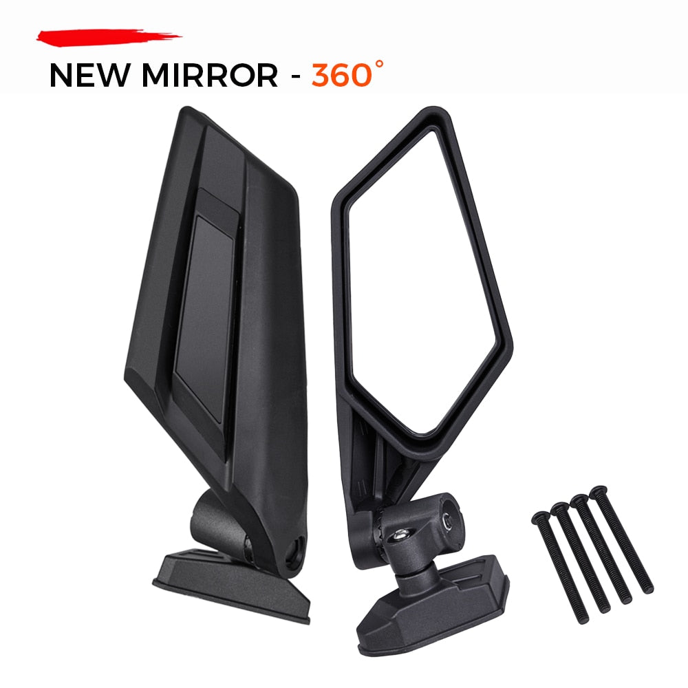 KEMiMOTO UTV Side View Mirrors Rearview Mirror Adjustable for Can Am Maverick X3 Max R X3 R  For Suzuki King Quad 450 Quadracer