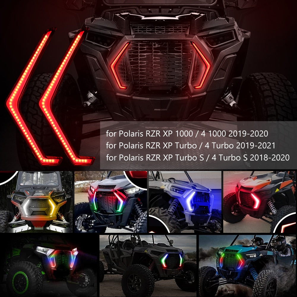 1set RGB UTV LED Turn Signal Light with APP Remote Control For Polaris RZR XP 1000 Polaris RZR XP Turbo S UTV Accessories