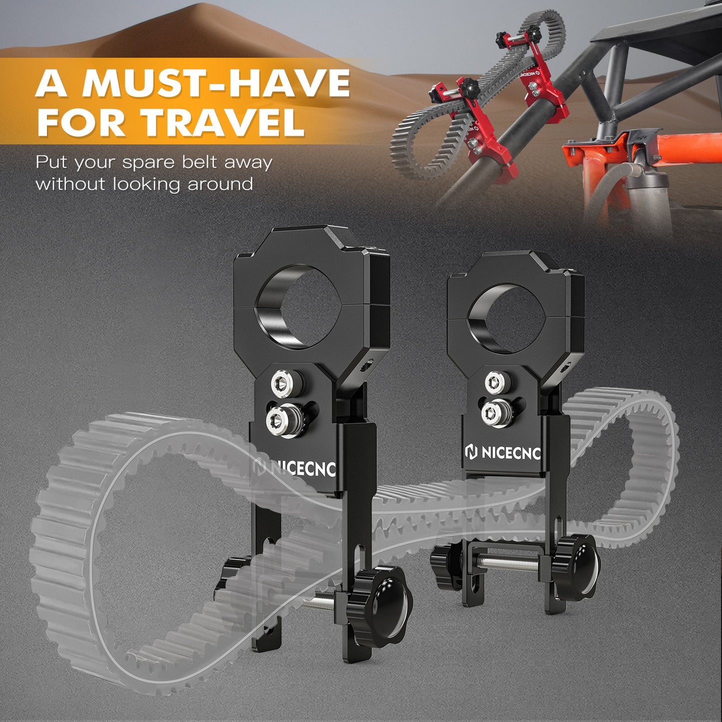 NICECNC 1 Pair Drive Belt Holder Clamp Mount Clamp Retainer Set Fit For 1.5&quot;-2&quot; Roll Bars Can Am Maverick X3 Aluminum