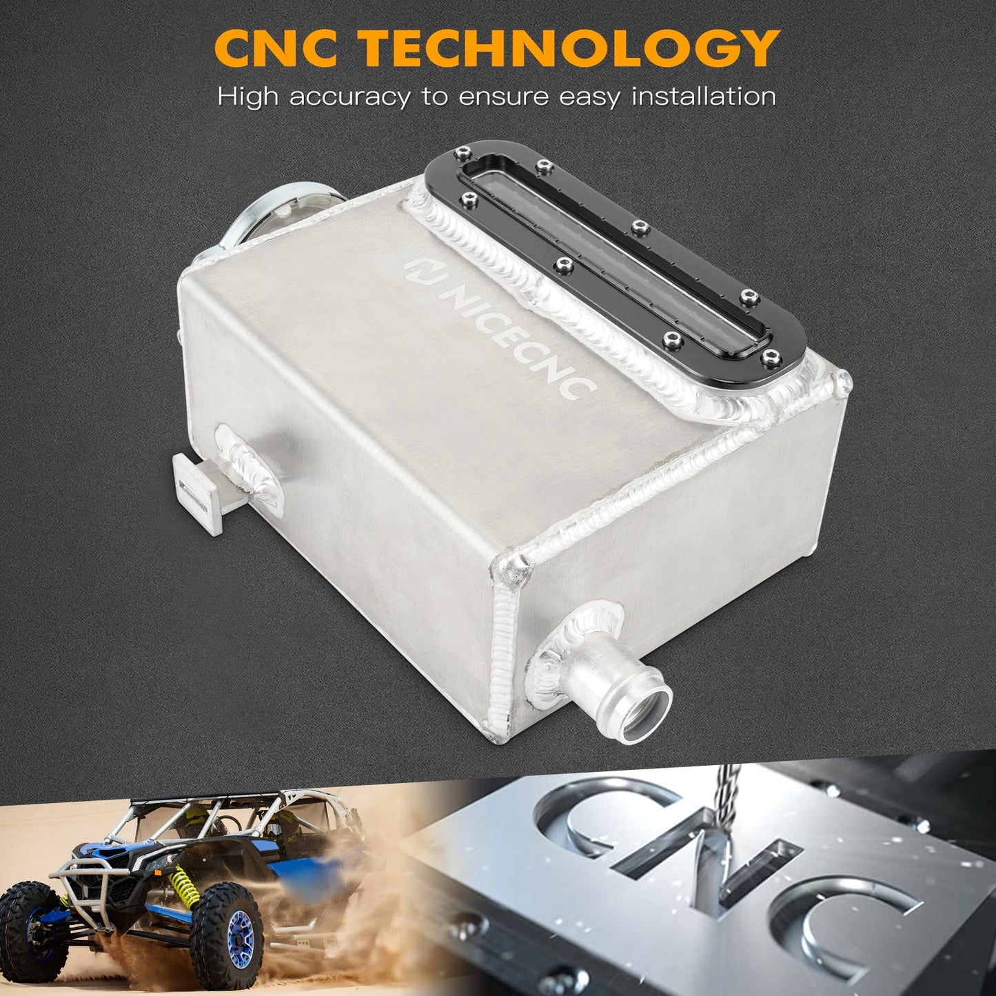 NICECNC Coolant Reservoir Tank With Cap for Can-am Maverick X3 Max RR R 2017-2022 Trail 800 1000R HD8 HD10 2017-2021 Aluminum