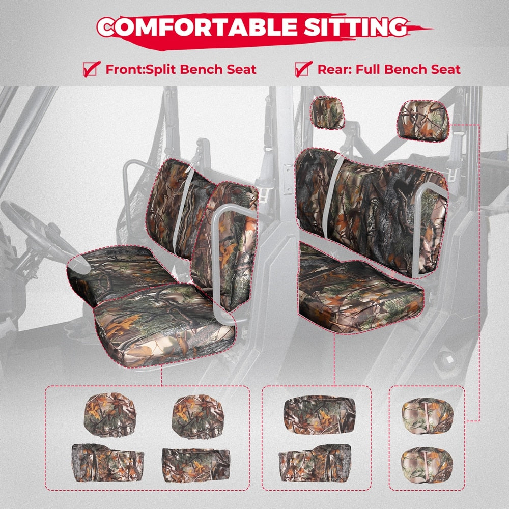 KEMIMOTO UTV 1680D/900D Headrest Seat Cover UV Protect Compatible with Polaris Ranger Crew XP 1000 2017-21, Crew 1000 2020-23