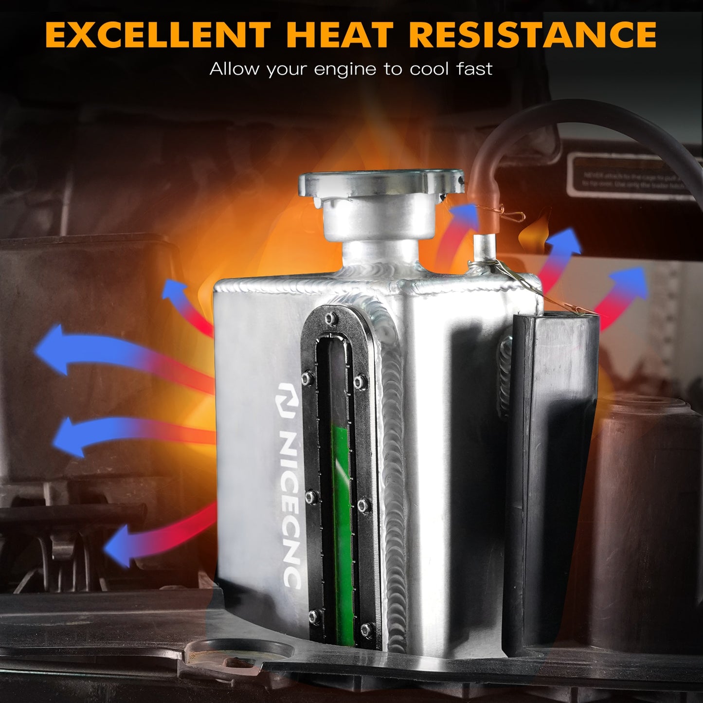 NICECNC Coolant Reservoir Tank With Cap for Can-am Maverick X3 Max RR R 2017-2022 Trail 800 1000R HD8 HD10 2017-2021 Aluminum