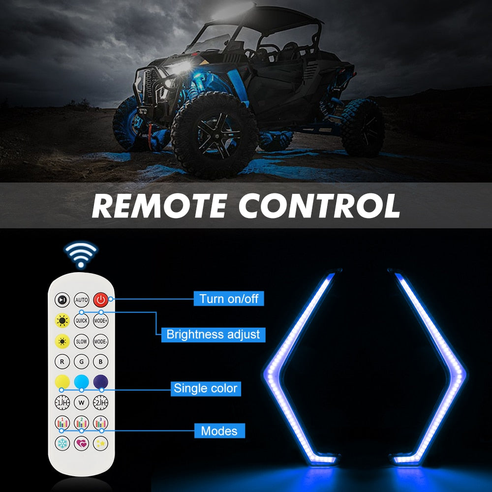 1set RGB UTV LED Turn Signal Light with APP Remote Control For Polaris RZR XP 1000 Polaris RZR XP Turbo S UTV Accessories