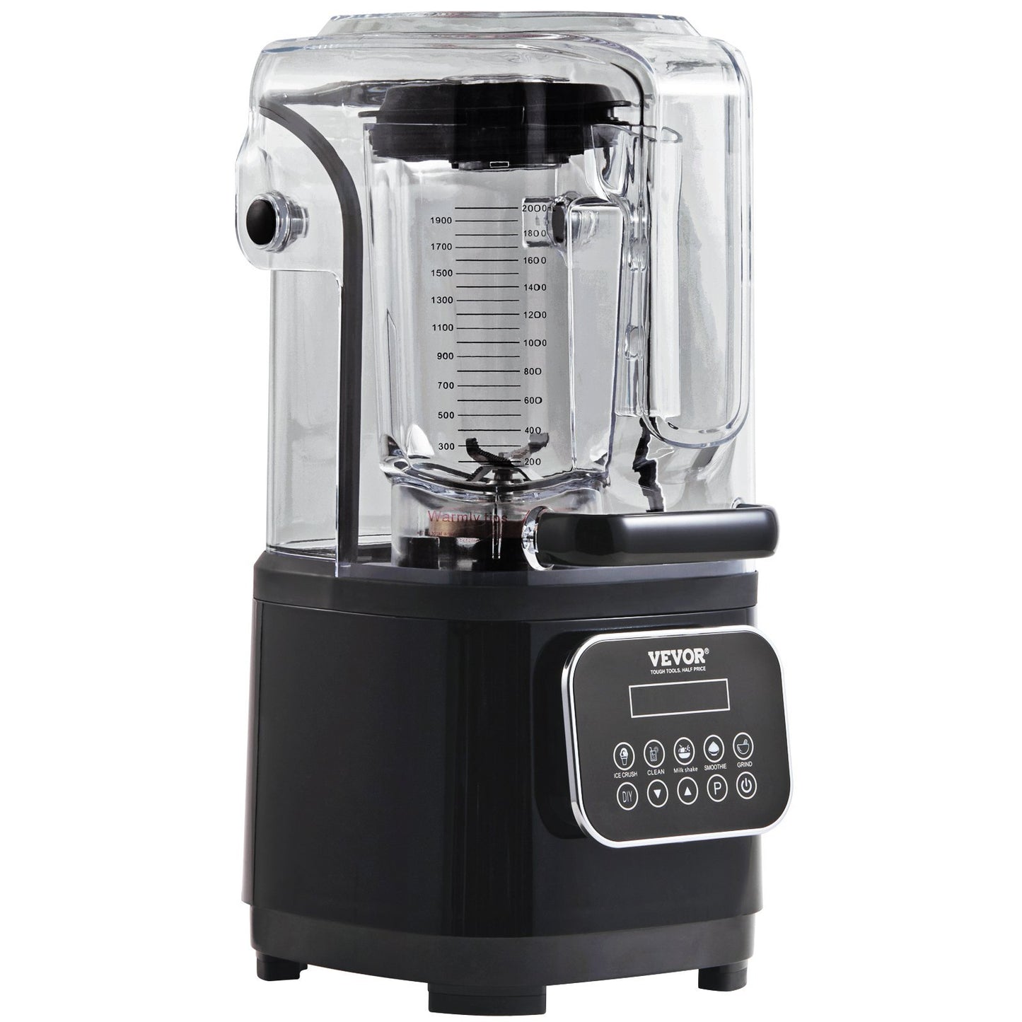 VEVOR Professional Blender With Shield, Commercial Countertop Blenders, 68 Oz  Blender Combo, Stainless Steel 9 Speed & 5 Functions Blender, For Shakes, Smoothies, Peree, And Crush Ice, Black