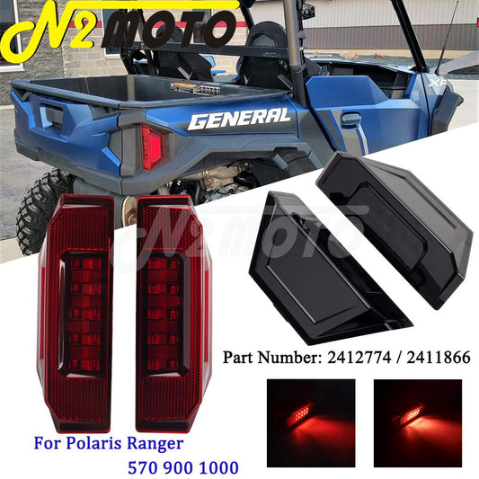 Smoked/Red LED Tail Brake Lights Assembly For Polaris Ranger XP 900 EPS 570 1000 Diesel 900 Crew 1000XP PS MD PRO XD XP 4P 13-20