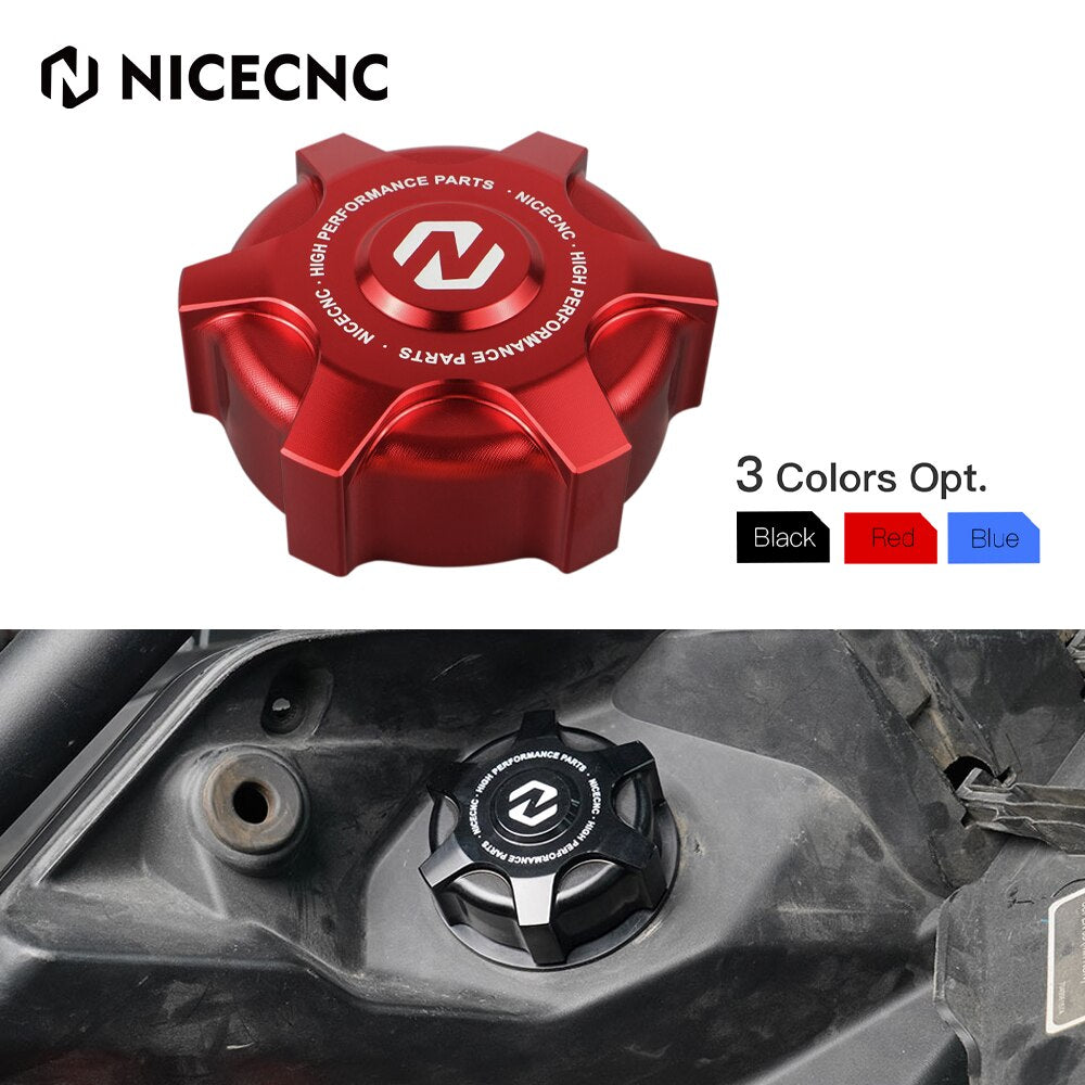 NiceCNC UTV for Can-Am Maverick X3 Max R 4x4 XDS XMR XRC XRS Turbo DPS Gas Fuel Cap Plug Guard Aluminum Accessories Black Red