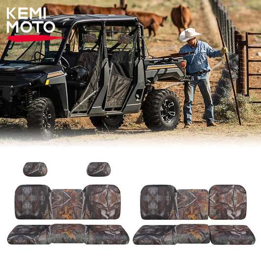 KEMIMOTO UTV 1680D/900D Headrest Seat Cover UV Protect Compatible with Polaris Ranger Crew XP 1000 2017-21, Crew 1000 2020-23