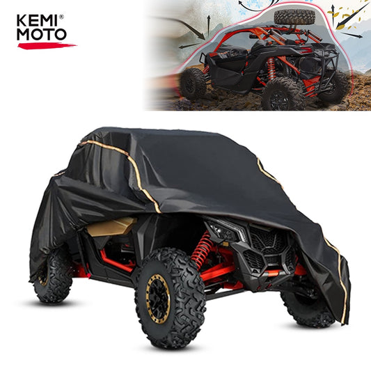 KEMIMOTO X3 UTV 340x185x153CM Utility Vehicle Storage Cover W/ Storage Bag For Can-am Maverick X3 2 Doors 2017-2022